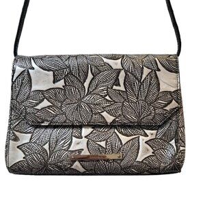 Brahmin Floral Crocodile Pattern Shoulder Bag
